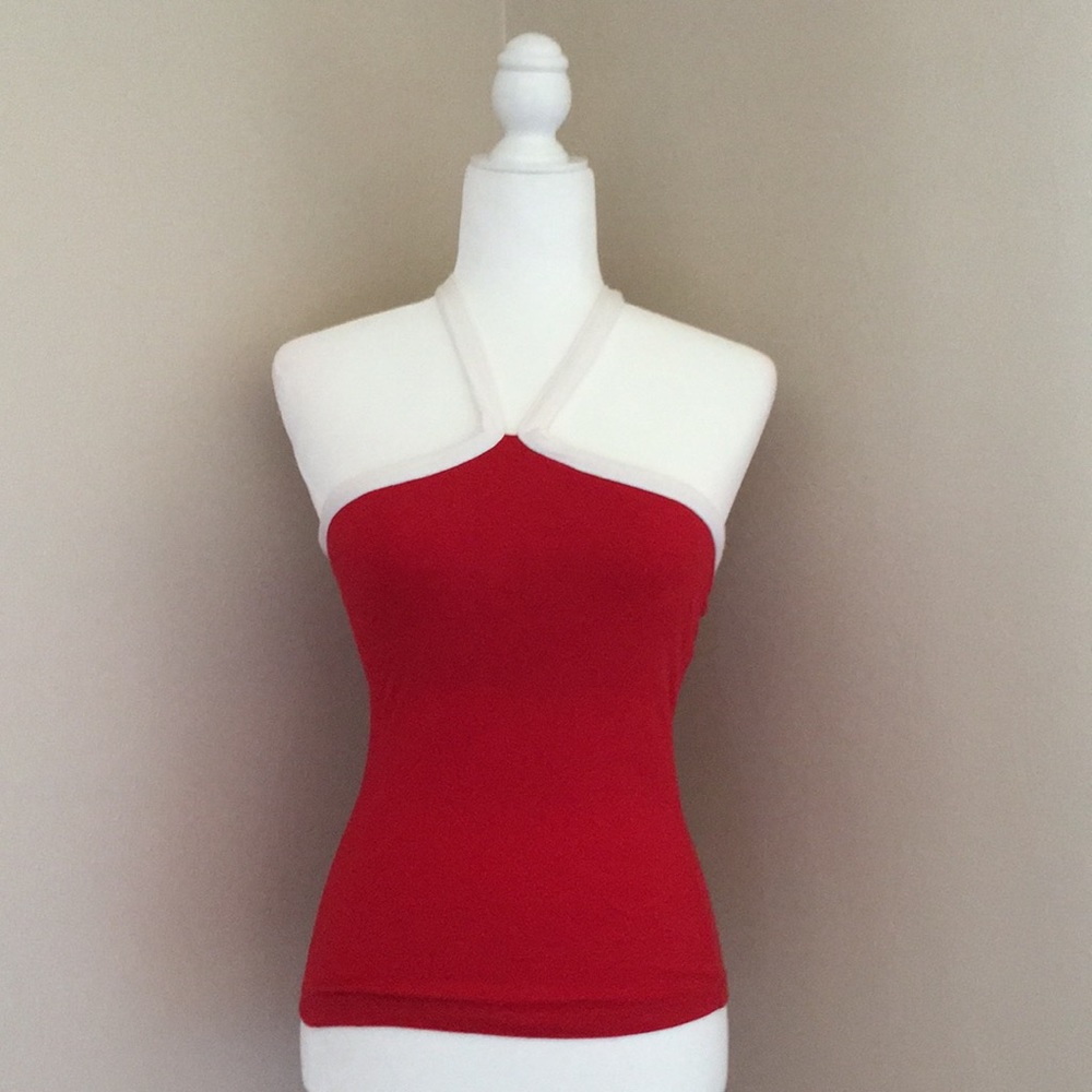 Moda International Red and white Halter top